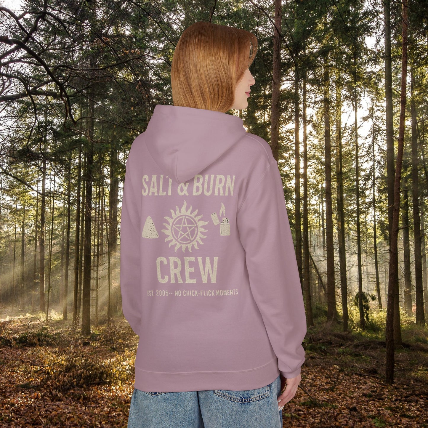 Salt & Burn Crew Hoodie - Supernatural Fan Design | Fandom Pullover | Anti-Possession Symbol Unisex Sweatshirt | Cozy Grunge SPN Gear