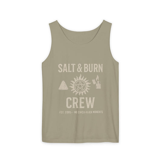 Salt & Burn Crew Tank Top - Supernatural Fan Design | Comfort Colors® Unisex Garment-Dyed Tank | Hunter Aesthetic Summer Wear