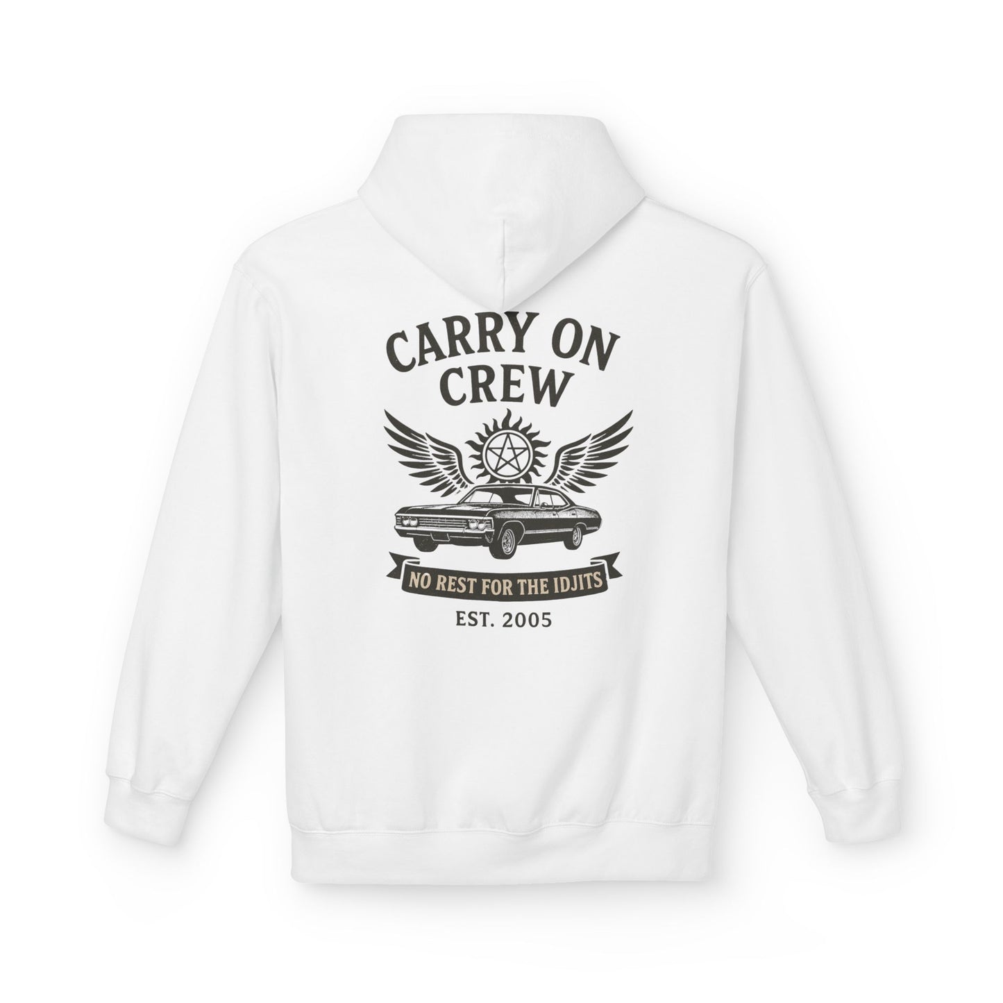 Carry On Crew Unisex Hoodie - Supernatural Fan Design | No Rest for the Idjits Grunge Pullover | Vintage Hoodie
