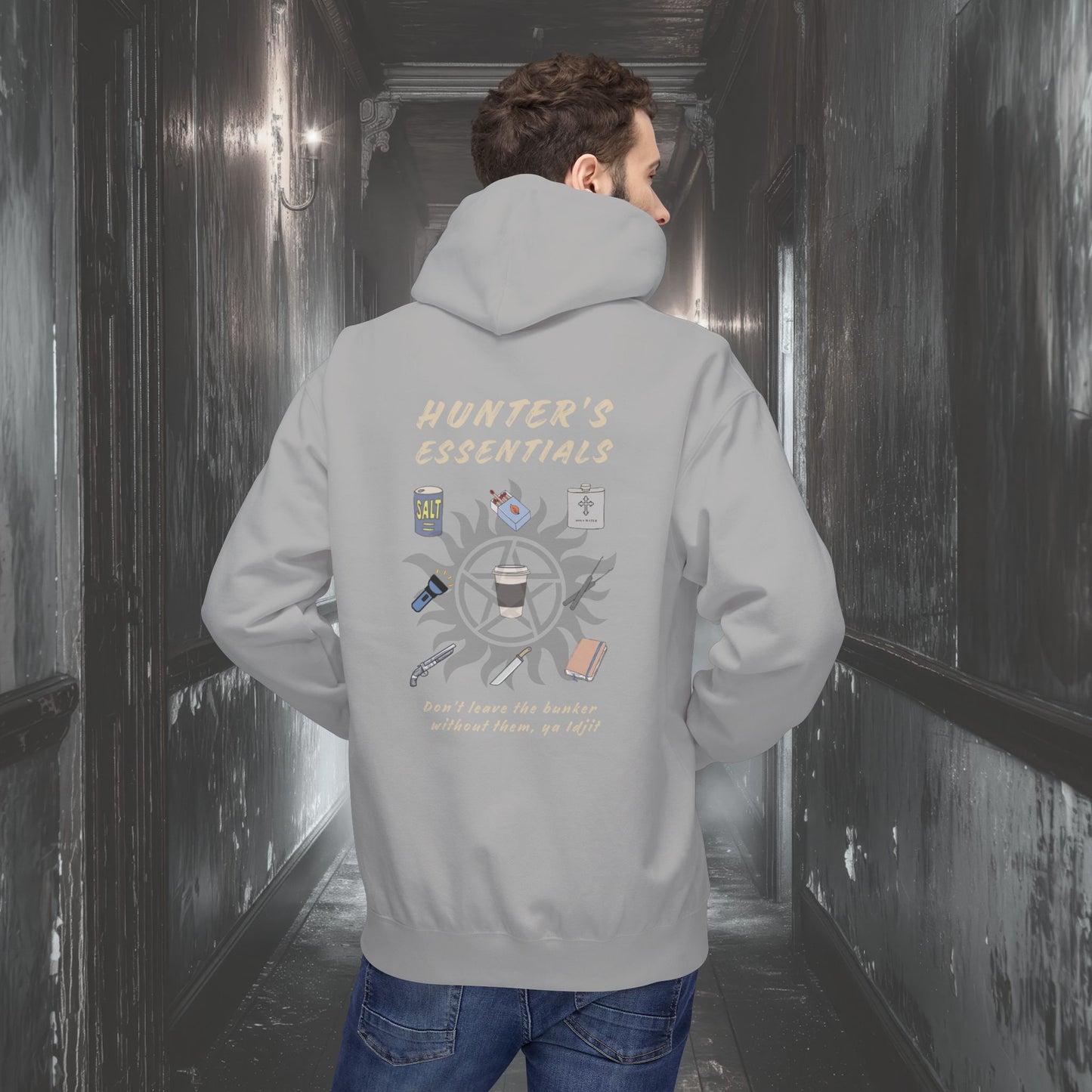 Hunter's Essentials Unisex Midweight Fleece Hoodie - Supernatural Fan Design | Pullover Hoodie