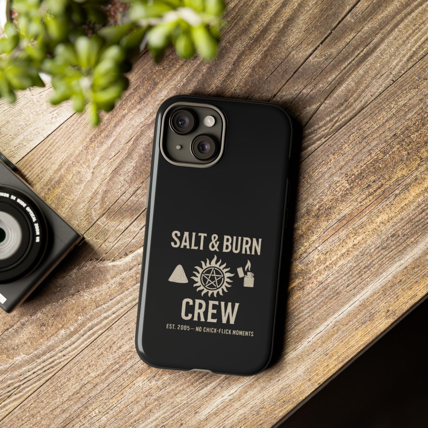 Salt & Burn Crew Tough Phone Case - Supernatural Fan Design | Dual-Layer Protective Cover | Anti-Possession Hunter Aesthetic Case