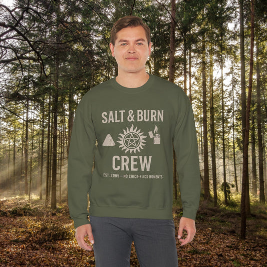 Salt & Burn Crew Crewneck Sweatshirt - Supernatural Fan Design | Unisex Pullover | Grunge Hunter Apparel | 7 colors