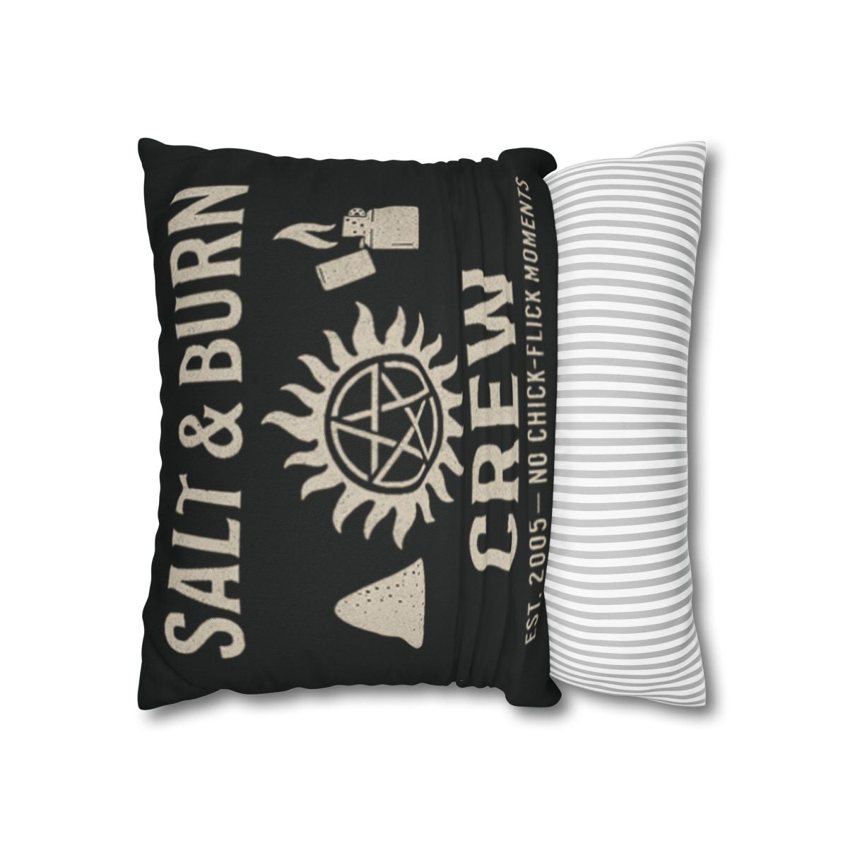 Salt & Burn Crew Throw Pillow Cover - Supernatural Fan Design | Home Decor | Grunge Gothic Cushion