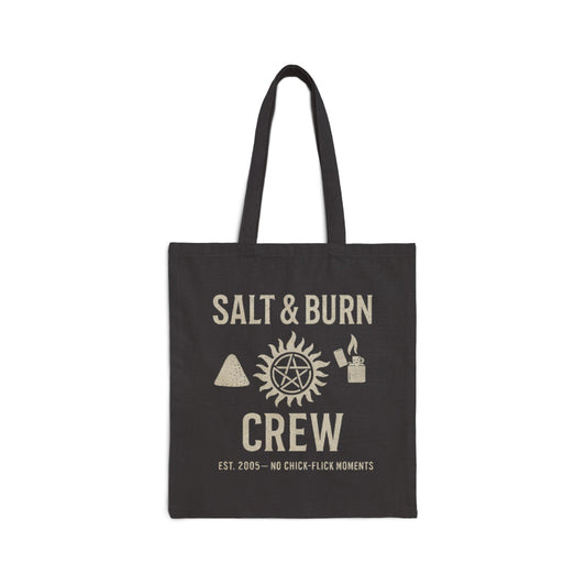 Salt & Burn Crew Tote Bag - Supernatural Fan Design | Canvas Tote | Hunter Gear Carryall for Everyday Use