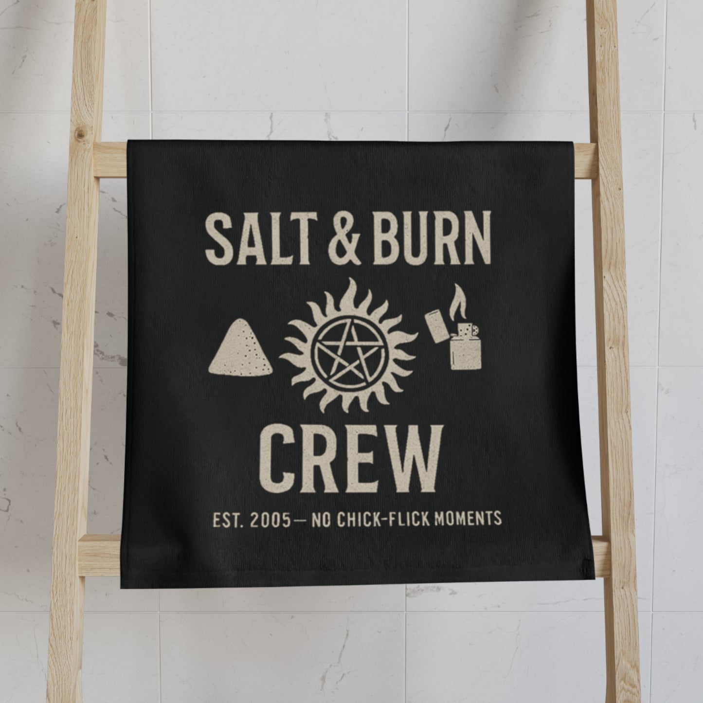 Salt & Burn Crew Hand Towel - Supernatural Fan Design | Kitchen, Bar & Home Decor | Grunge Hunter