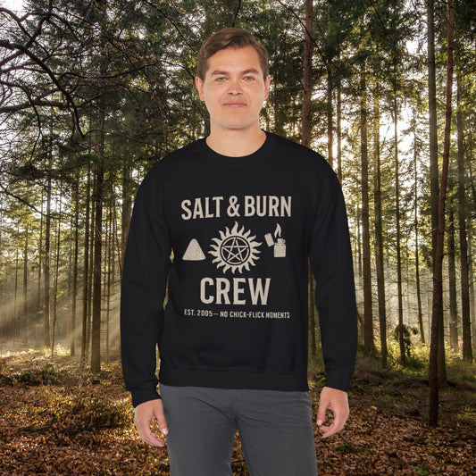 Salt & Burn Crew Crewneck Sweatshirt - Supernatural Fan Design | Unisex Pullover | Grunge Hunter Apparel | 7 colors