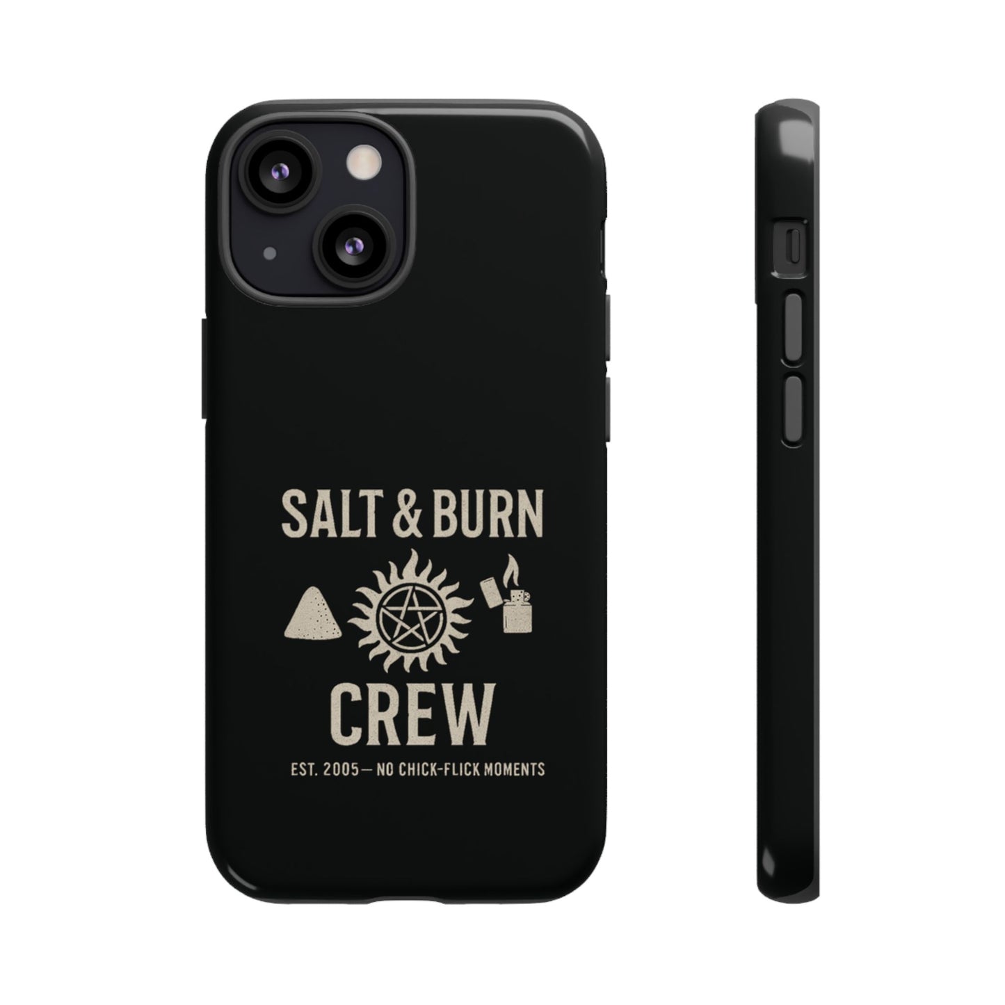 Salt & Burn Crew Tough Phone Case - Supernatural Fan Design | Dual-Layer Protective Cover | Anti-Possession Hunter Aesthetic Case