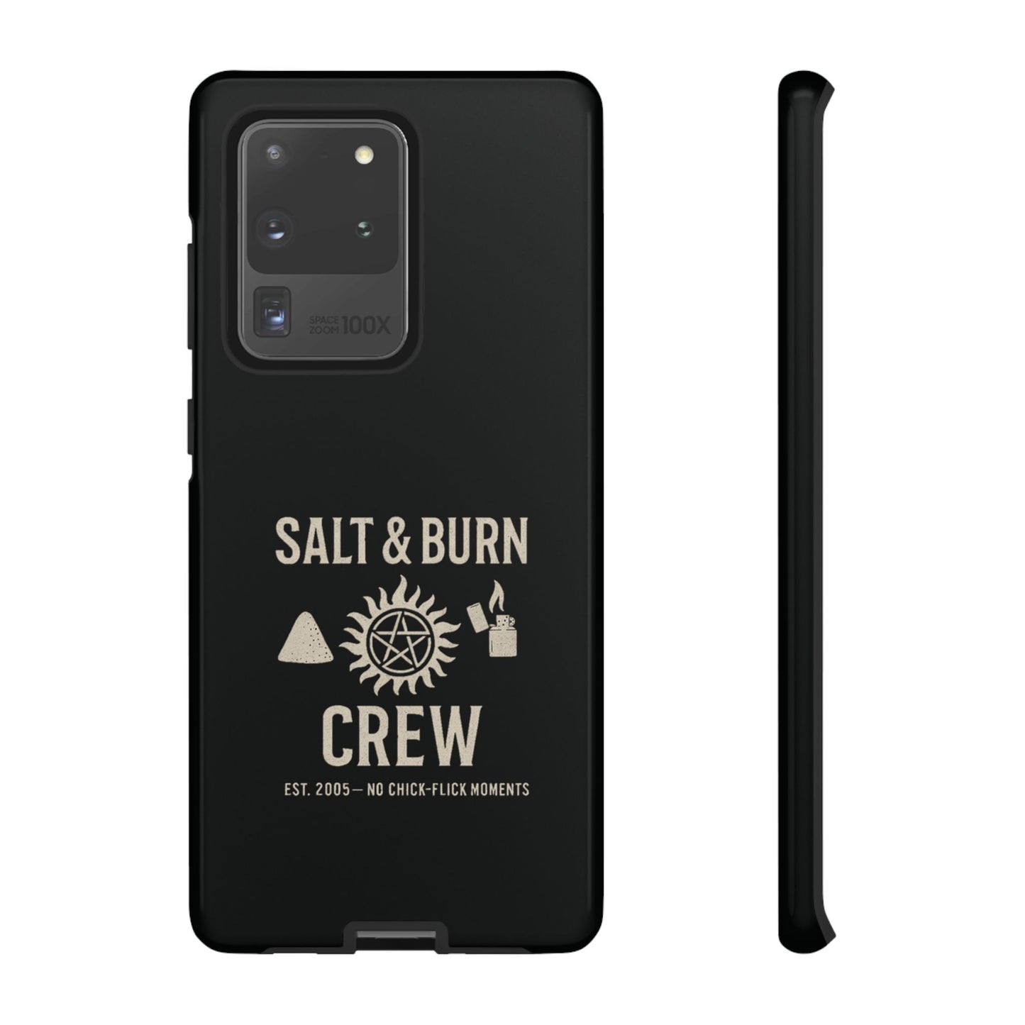 Salt & Burn Crew Tough Phone Case - Supernatural Fan Design | Dual-Layer Protective Cover | Anti-Possession Hunter Aesthetic Case
