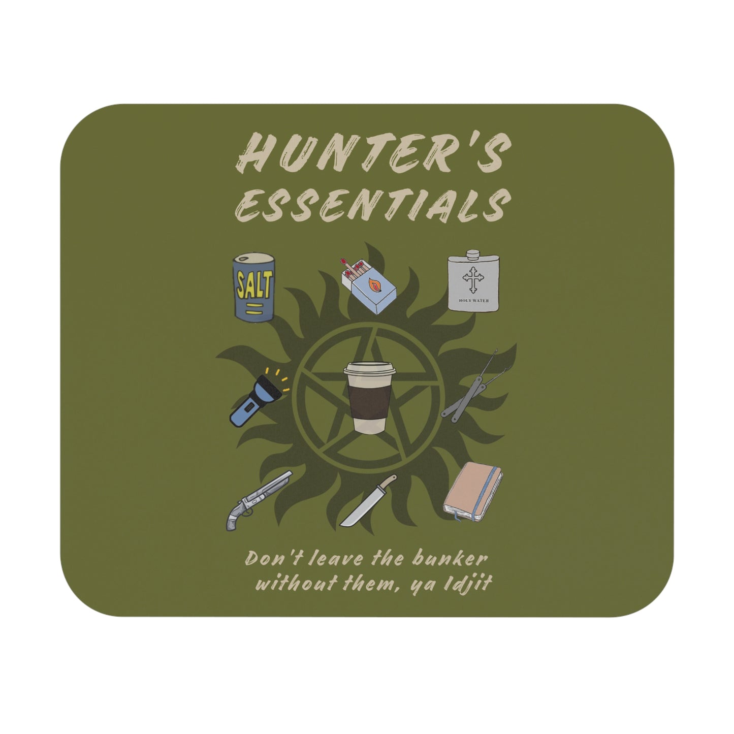 Hunter's Essentials Mouse Pad - Supernatural Fan Design | Desk Mat | Fandom Gaming & Office Accessory