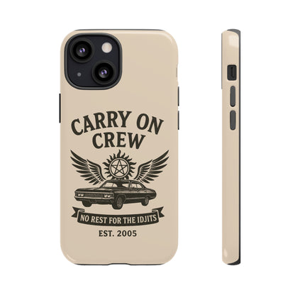 Carry On Crew Glossy Tough Phone Case - Supernatural Fan Design | Protective Cover