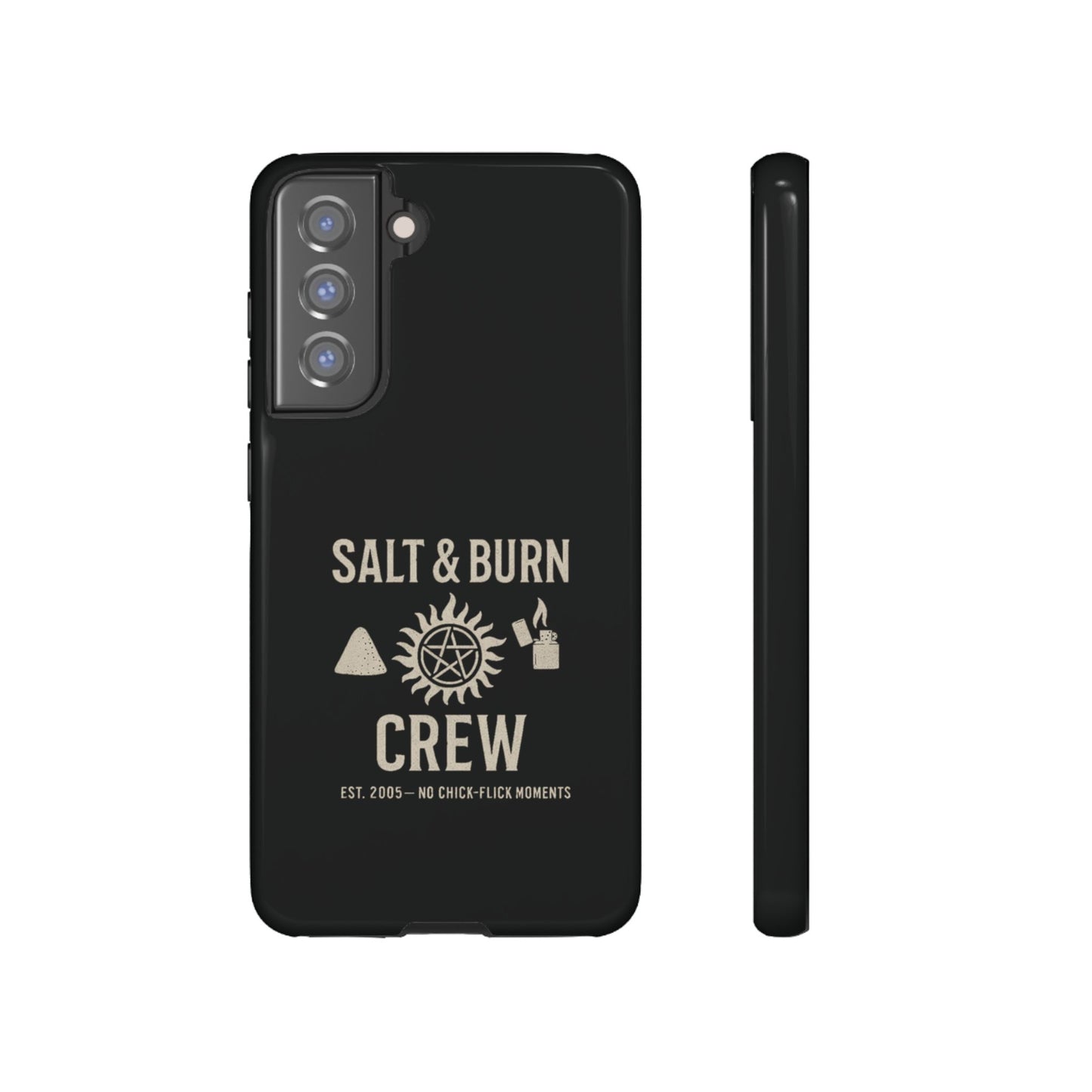 Salt & Burn Crew Tough Phone Case - Supernatural Fan Design | Dual-Layer Protective Cover | Anti-Possession Hunter Aesthetic Case
