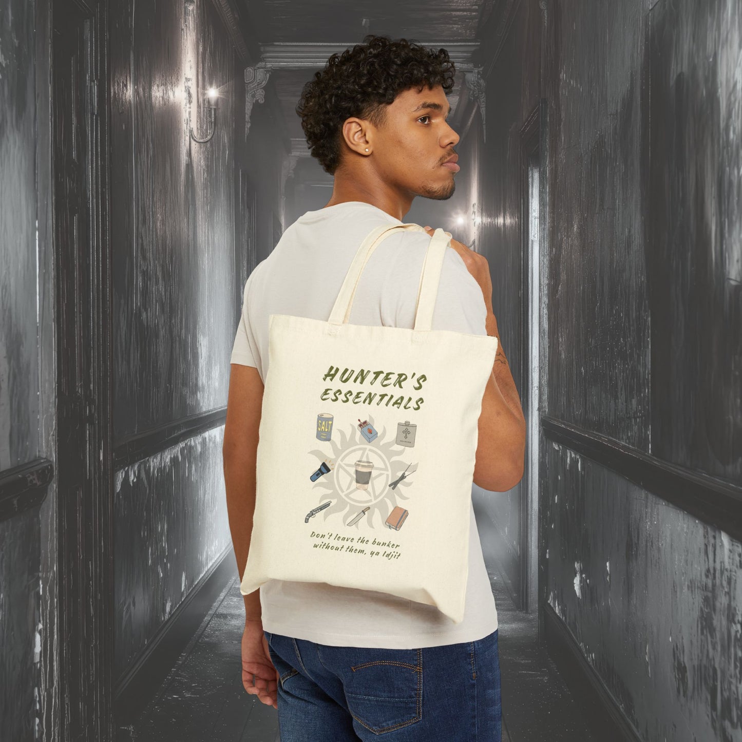 Hunter's Essentials Canvas Tote Bag - Supernatural Fan Design | Cotton Tote | Everyday Fandom Carryall