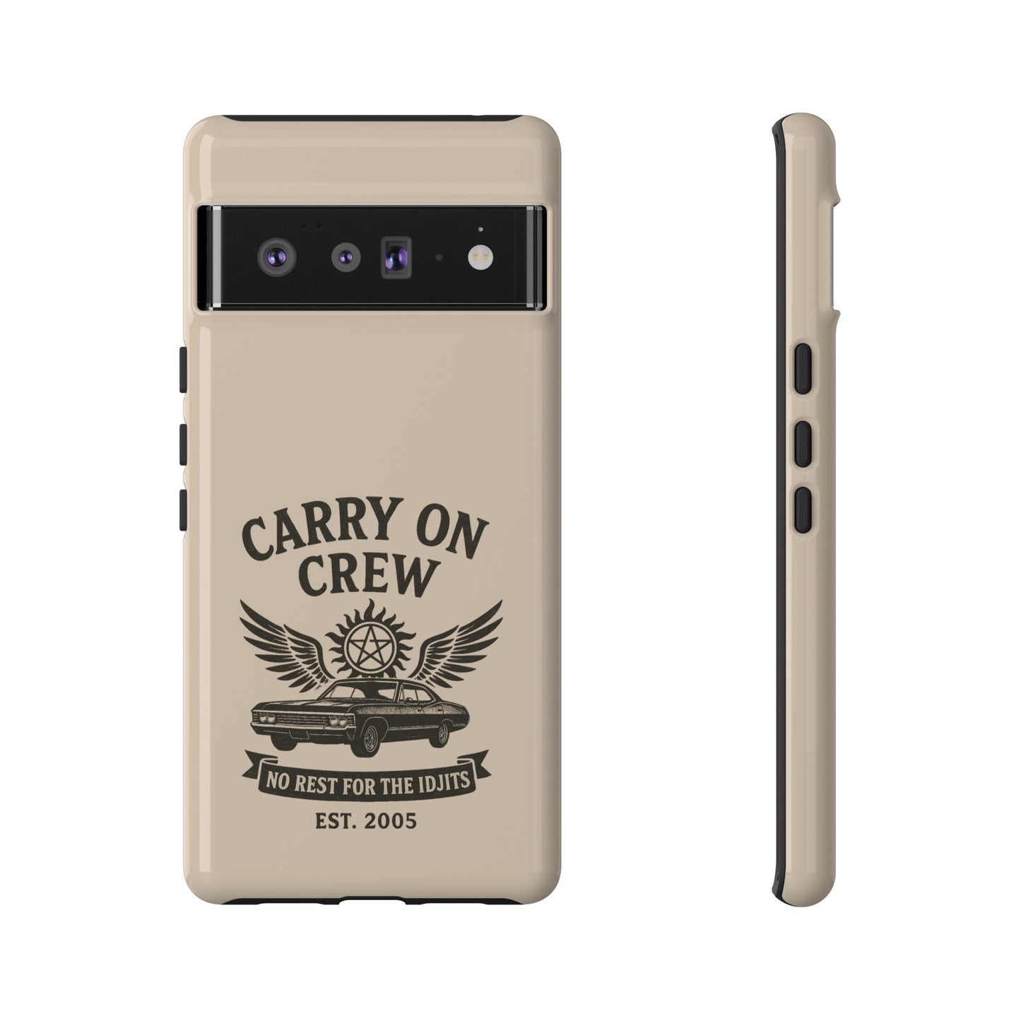 Carry On Crew Glossy Tough Phone Case - Supernatural Fan Design | Protective Cover