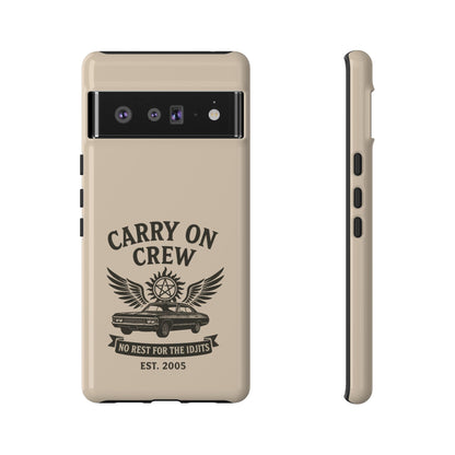 Carry On Crew Glossy Tough Phone Case - Supernatural Fan Design | Protective Cover