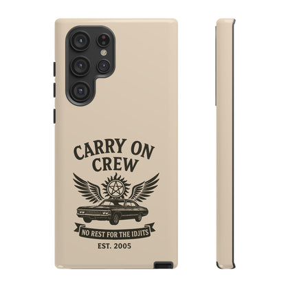 Carry On Crew Glossy Tough Phone Case - Supernatural Fan Design | Protective Cover