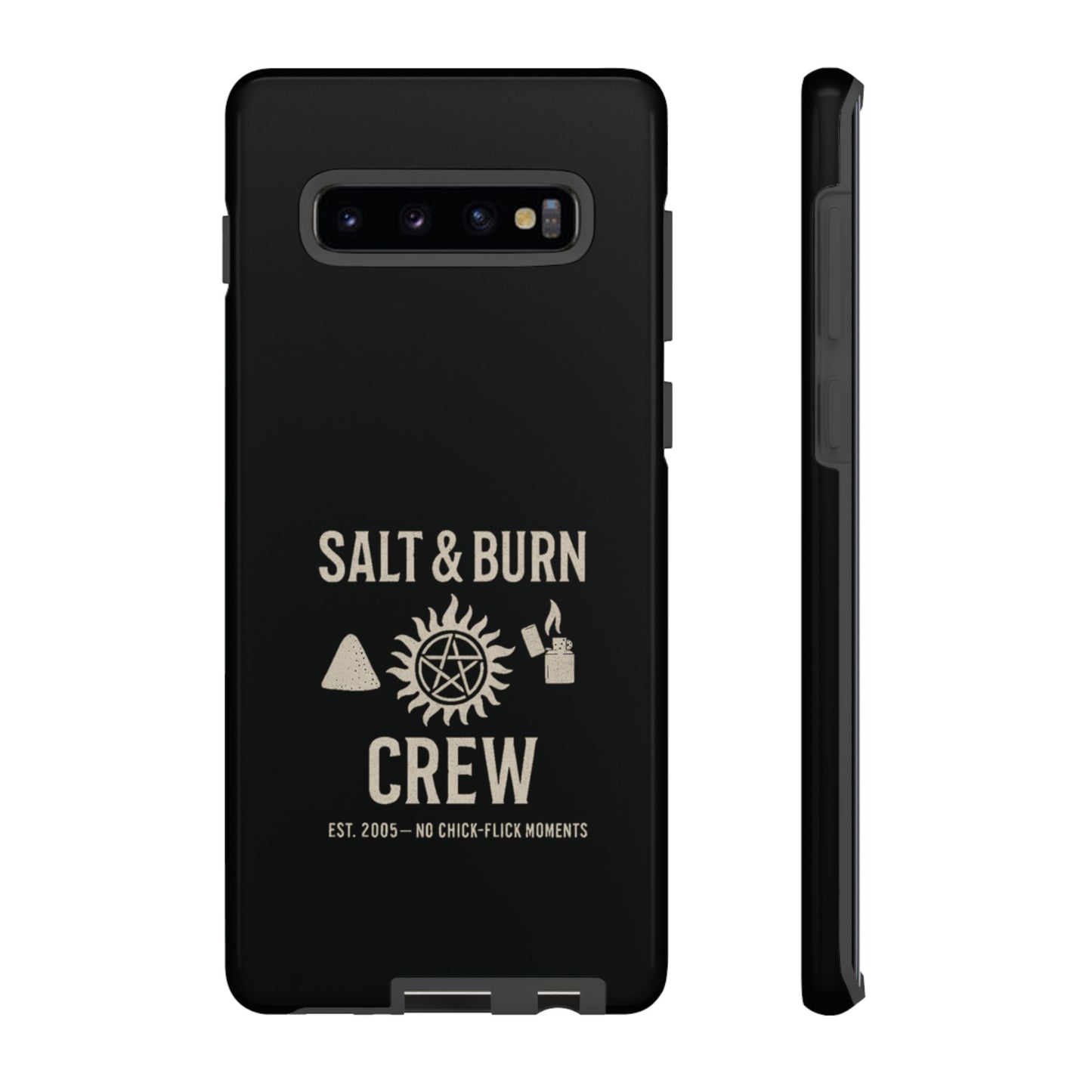 Salt & Burn Crew Tough Phone Case - Supernatural Fan Design | Dual-Layer Protective Cover | Anti-Possession Hunter Aesthetic Case