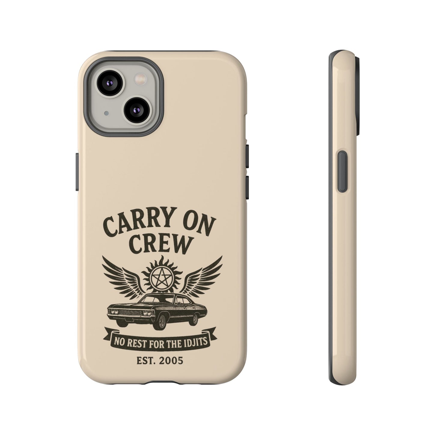 Carry On Crew Glossy Tough Phone Case - Supernatural Fan Design | Protective Cover