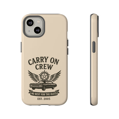 Carry On Crew Glossy Tough Phone Case - Supernatural Fan Design | Protective Cover