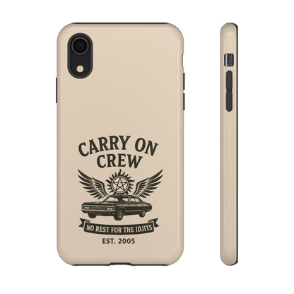 Carry On Crew Glossy Tough Phone Case - Supernatural Fan Design | Protective Cover