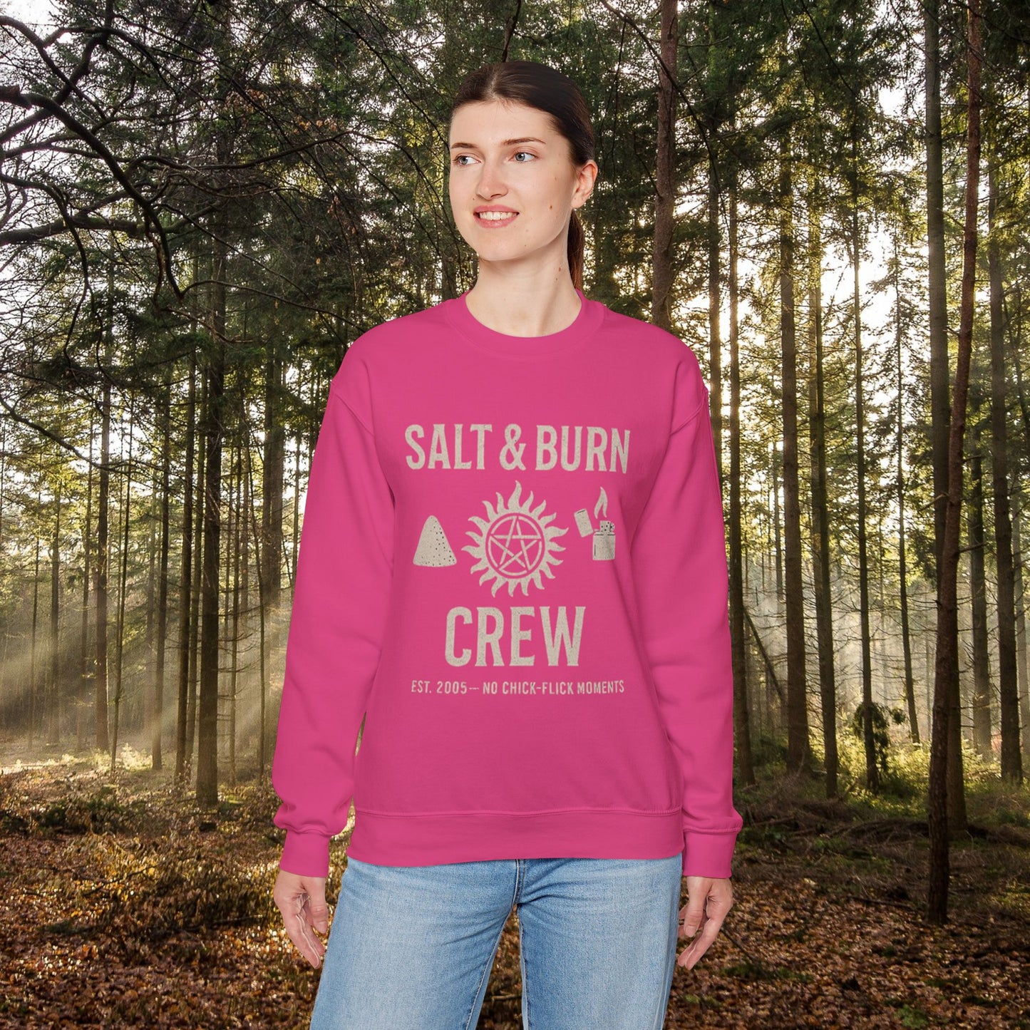 Salt & Burn Crew Crewneck Sweatshirt - Supernatural Fan Design | Unisex Pullover | Grunge Hunter Apparel | 7 colors