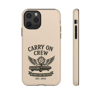 Carry On Crew Glossy Tough Phone Case - Supernatural Fan Design | Protective Cover