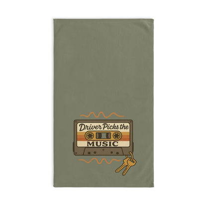 Driver Picks the Music Hand Towel - Supernatural Fan Design | Bathroom or Bar Towel | 28x16