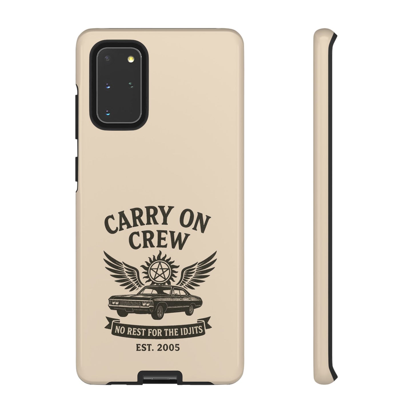 Carry On Crew Glossy Tough Phone Case - Supernatural Fan Design | Protective Cover
