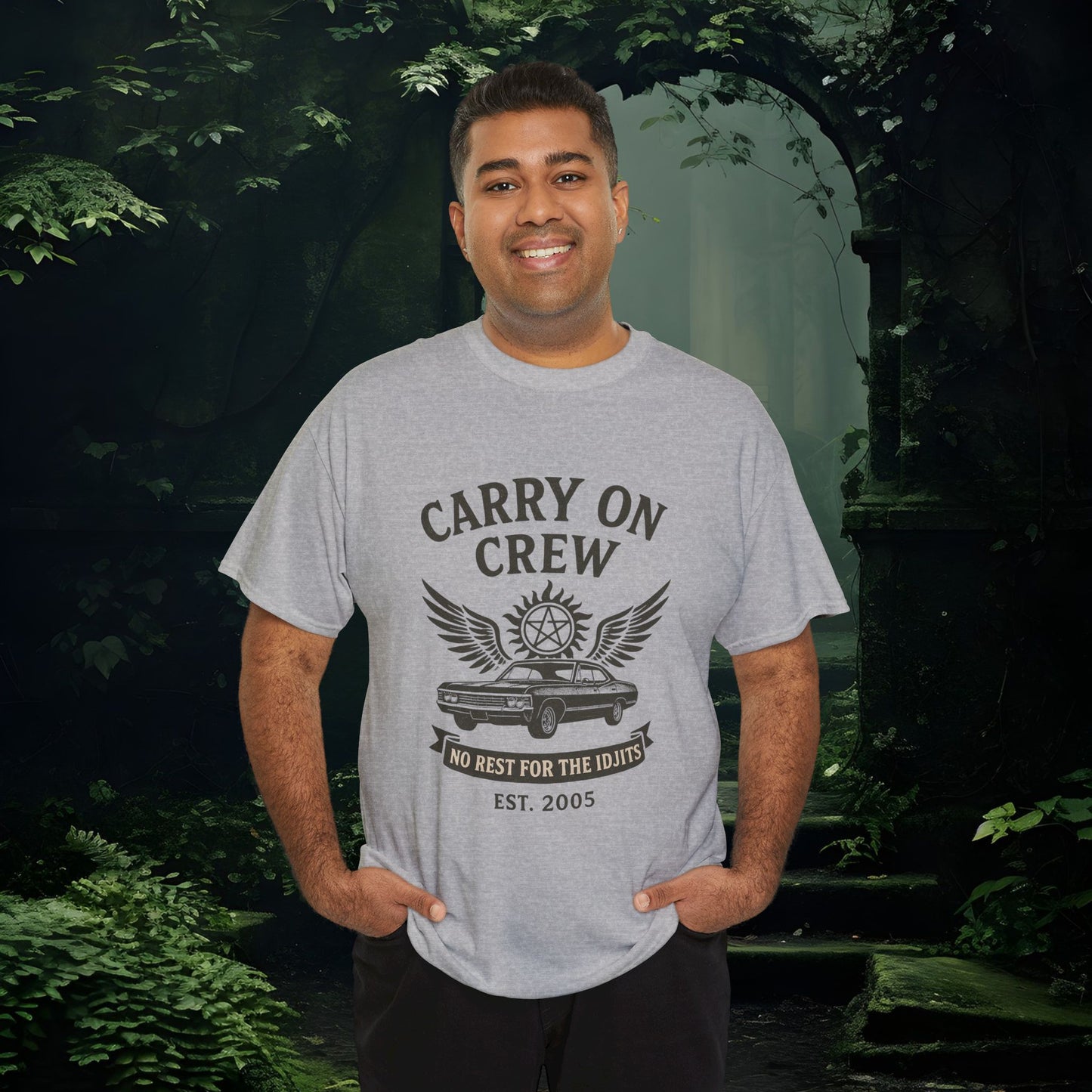 Carry On Crew Unisex Tee - Supernatural Fan Design | No Rest for the Idjits Vintage Grunge Shirt | Graphic Tee