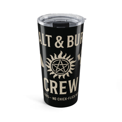 Salt & Burn Crew Tumbler 20oz - Supernatural Fan Design | Stainless Steel Travel Cup | Grunge Hunter Drinkware