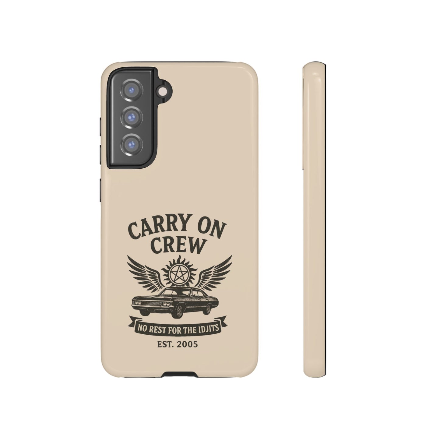 Carry On Crew Glossy Tough Phone Case - Supernatural Fan Design | Protective Cover