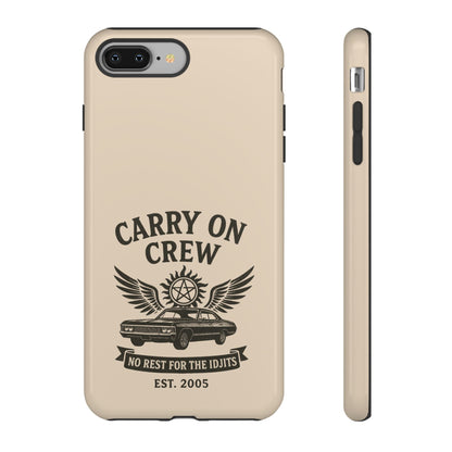 Carry On Crew Glossy Tough Phone Case - Supernatural Fan Design | Protective Cover