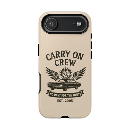 Carry On Crew Glossy Tough Phone Case - Supernatural Fan Design | Protective Cover