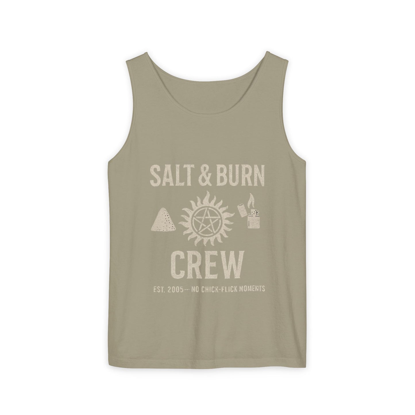 Salt & Burn Crew Tank Top - Supernatural Fan Design | Comfort Colors® Unisex Garment-Dyed Tank | Hunter Aesthetic Summer Wear