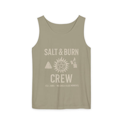 Salt & Burn Crew Tank Top - Supernatural Fan Design | Comfort Colors® Unisex Garment-Dyed Tank | Hunter Aesthetic Summer Wear