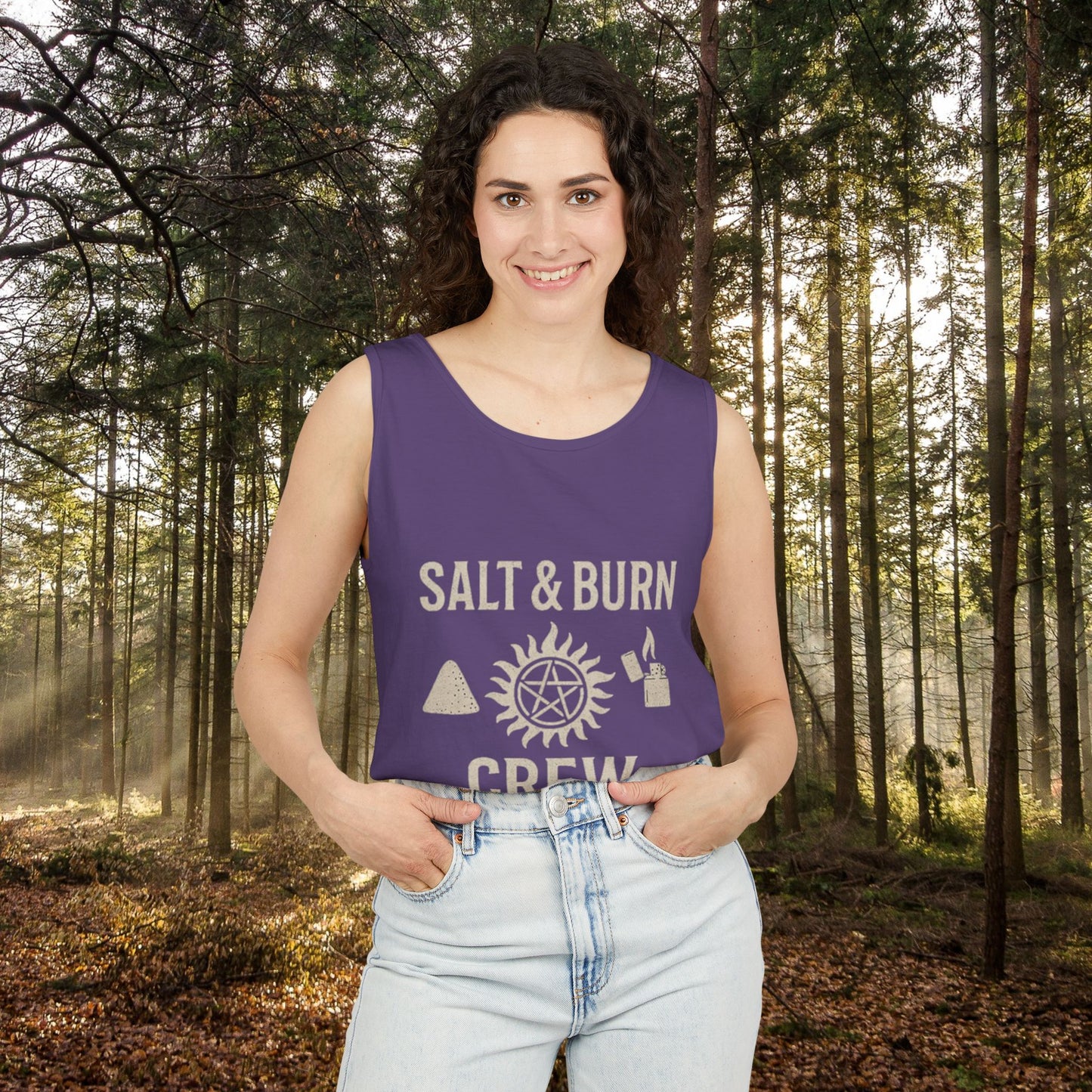 Salt & Burn Crew Tank Top - Supernatural Fan Design | Comfort Colors® Unisex Garment-Dyed Tank | Hunter Aesthetic Summer Wear