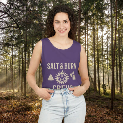 Salt & Burn Crew Tank Top - Supernatural Fan Design | Comfort Colors® Unisex Garment-Dyed Tank | Hunter Aesthetic Summer Wear