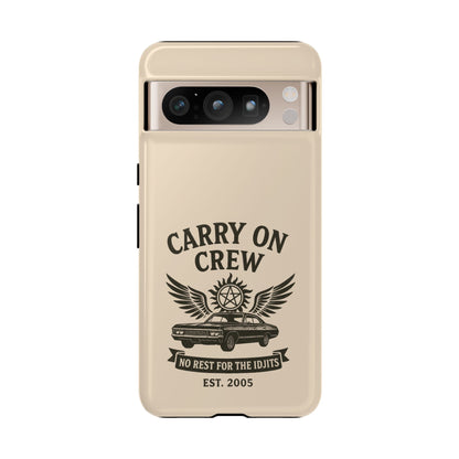 Carry On Crew Glossy Tough Phone Case - Supernatural Fan Design | Protective Cover