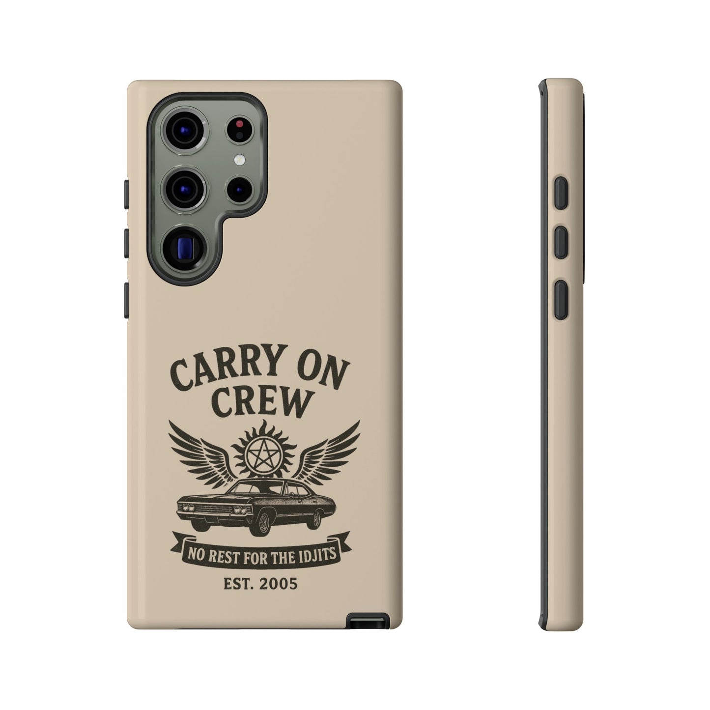 Carry On Crew Glossy Tough Phone Case - Supernatural Fan Design | Protective Cover