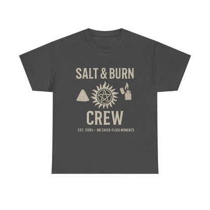 Salt & Burn Crew T-Shirt - Supernatural Fan Design | Grunge Tee for Hunters | Unisex Anti-Possession Symbol Shirt | Vintage Fandom Graphic Tee