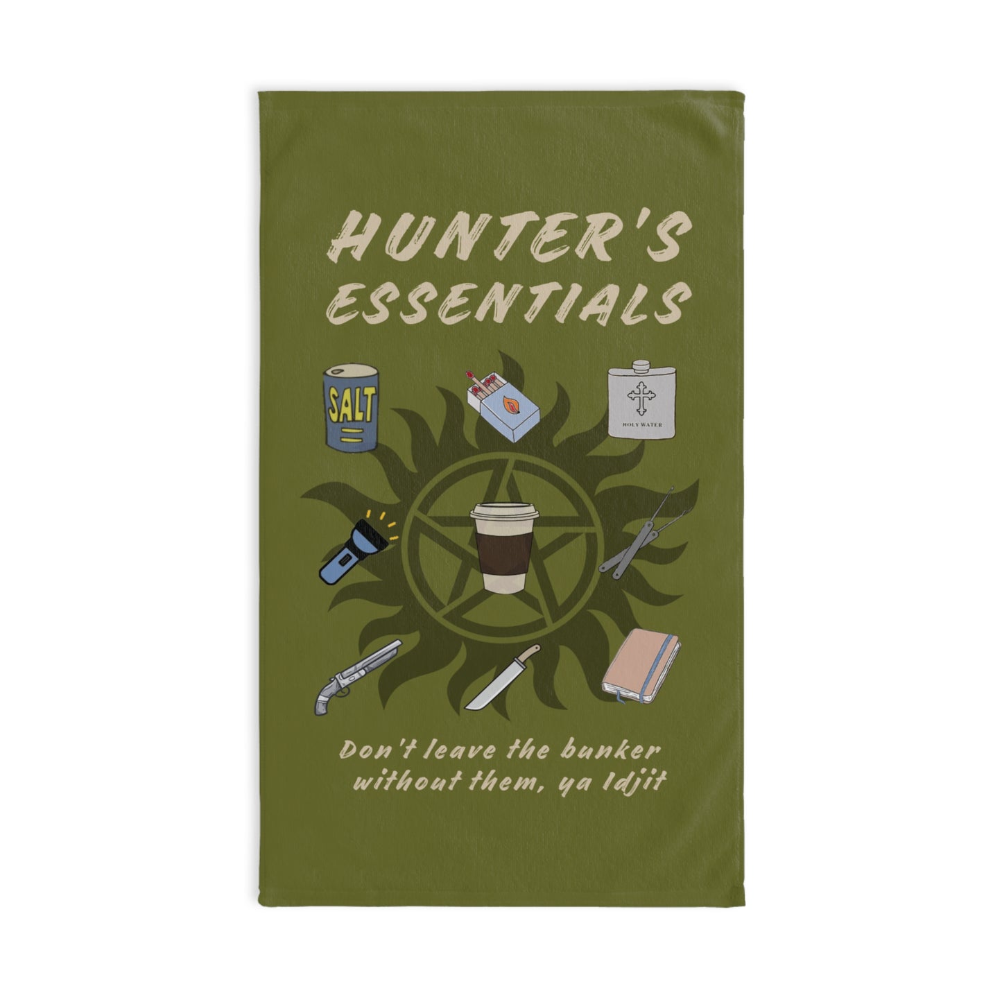 Hunter's Essentials Hand Towel - Supernatural Fan Design | Kitchen & Bathroom Decor | Fandom Home