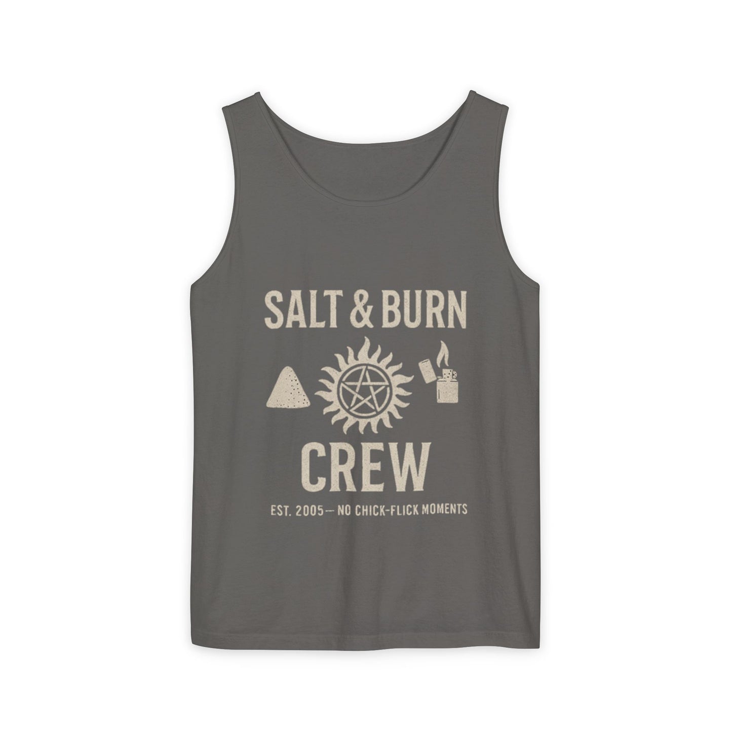 Salt & Burn Crew Tank Top - Supernatural Fan Design | Comfort Colors® Unisex Garment-Dyed Tank | Hunter Aesthetic Summer Wear