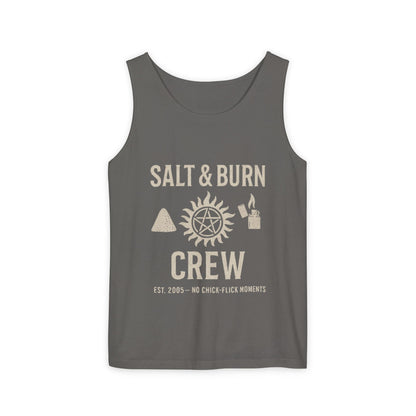Salt & Burn Crew Tank Top - Supernatural Fan Design | Comfort Colors® Unisex Garment-Dyed Tank | Hunter Aesthetic Summer Wear