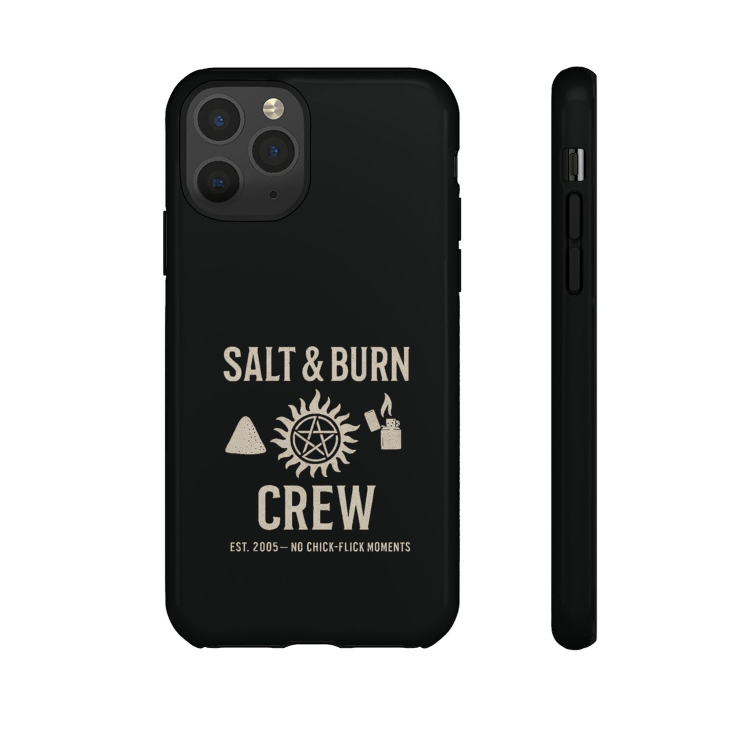 Salt & Burn Crew Tough Phone Case - Supernatural Fan Design | Dual-Layer Protective Cover | Anti-Possession Hunter Aesthetic Case