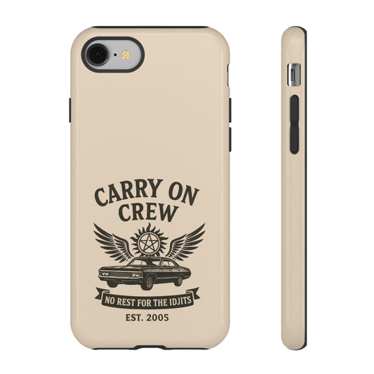 Carry On Crew Glossy Tough Phone Case - Supernatural Fan Design | Protective Cover