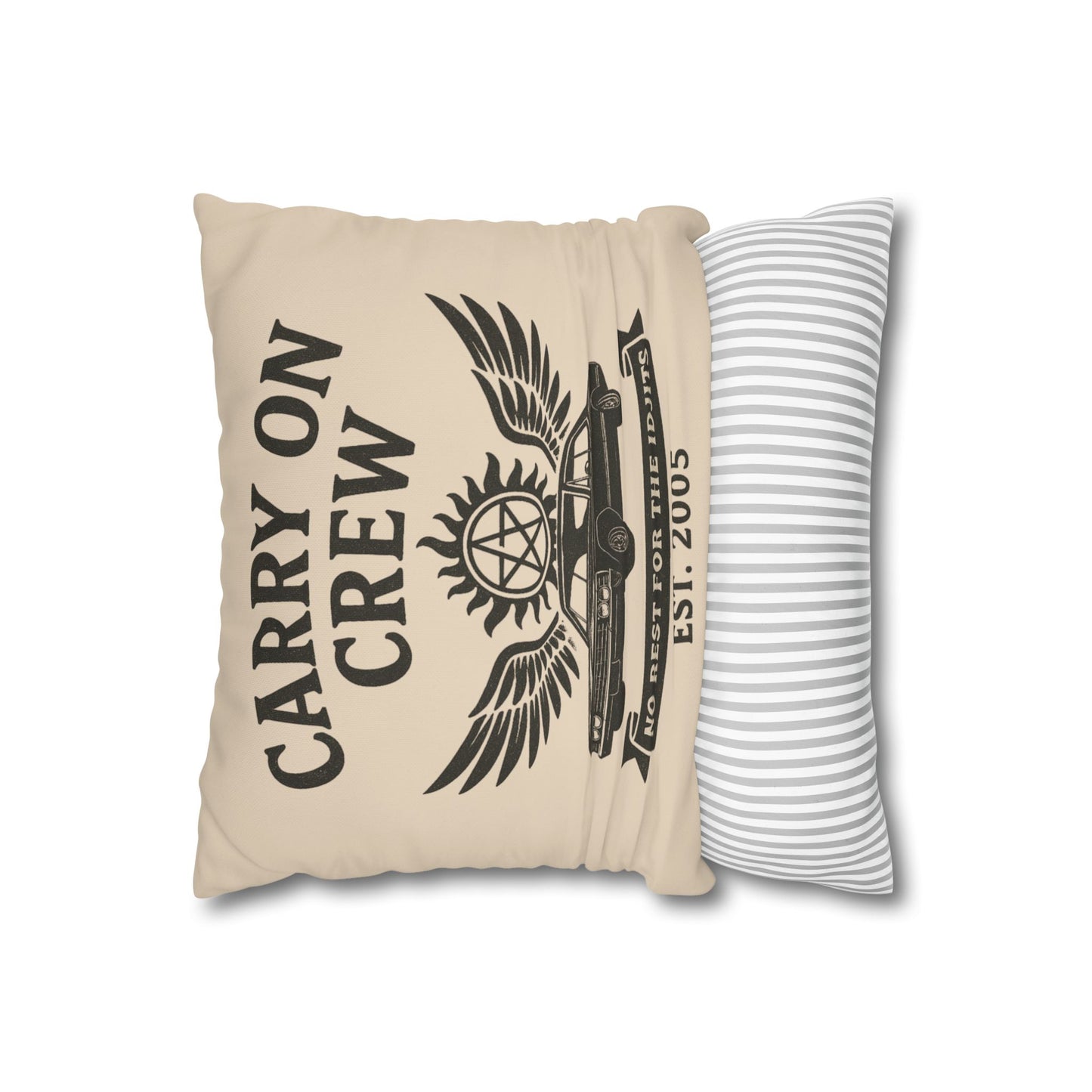 Carry On Crew Pillowcase - Supernatural Fan Design | Pillow Cover | No Rest for the Idjits