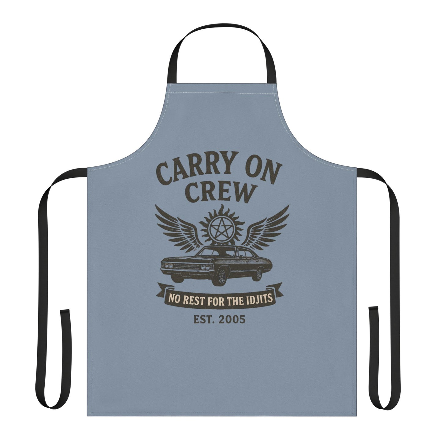 Carry On Crew Apron - Supernatural Fan Design | Cooking Apron for Grilling & Baking | No Rest for the Idjits