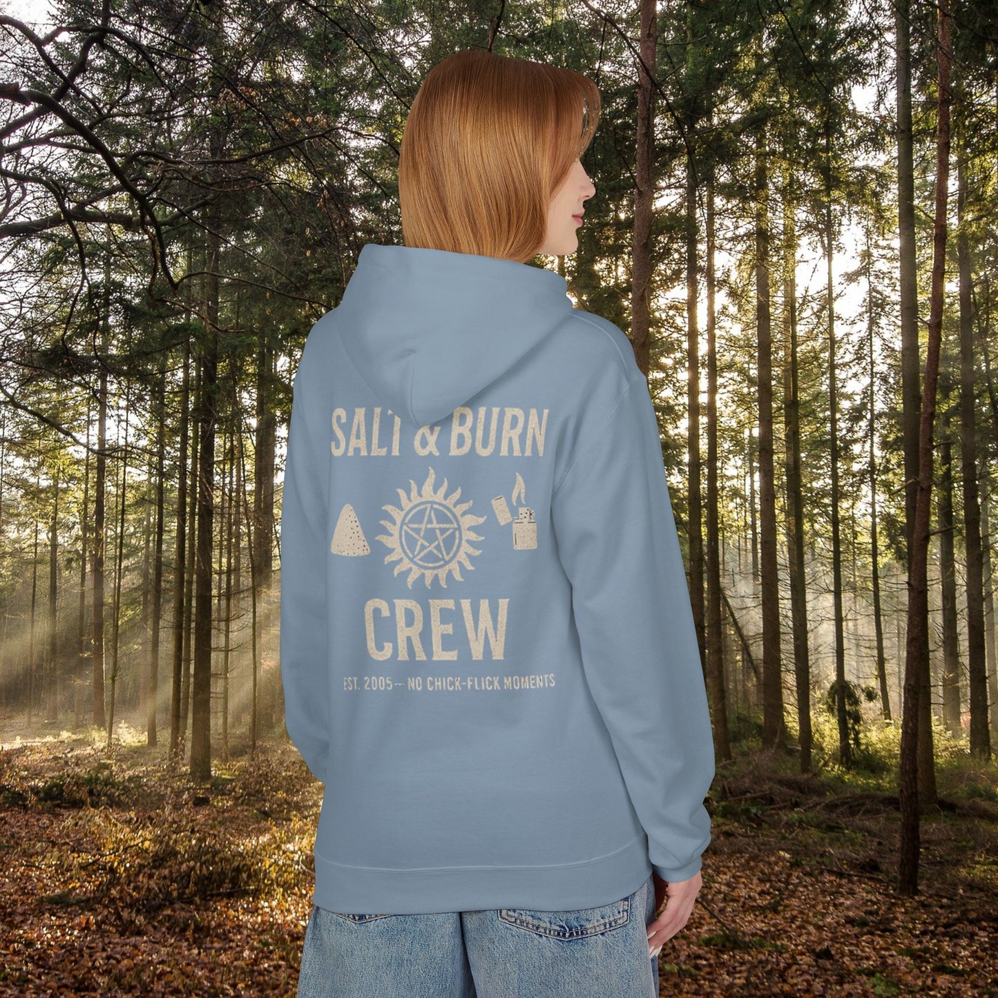 Salt & Burn Crew Hoodie - Supernatural Fan Design | Fandom Pullover | Anti-Possession Symbol Unisex Sweatshirt | Cozy Grunge SPN Gear