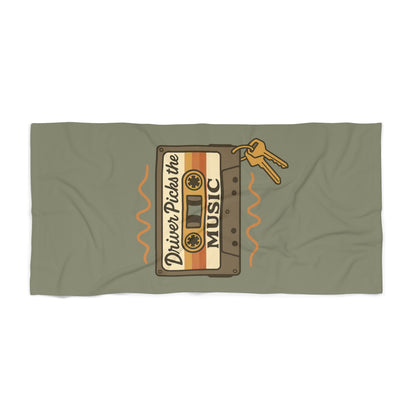 Driver Picks the Music Beach Towel - Supernatural Fan Design | Bath Towel | Large Road Trip Pool Towel