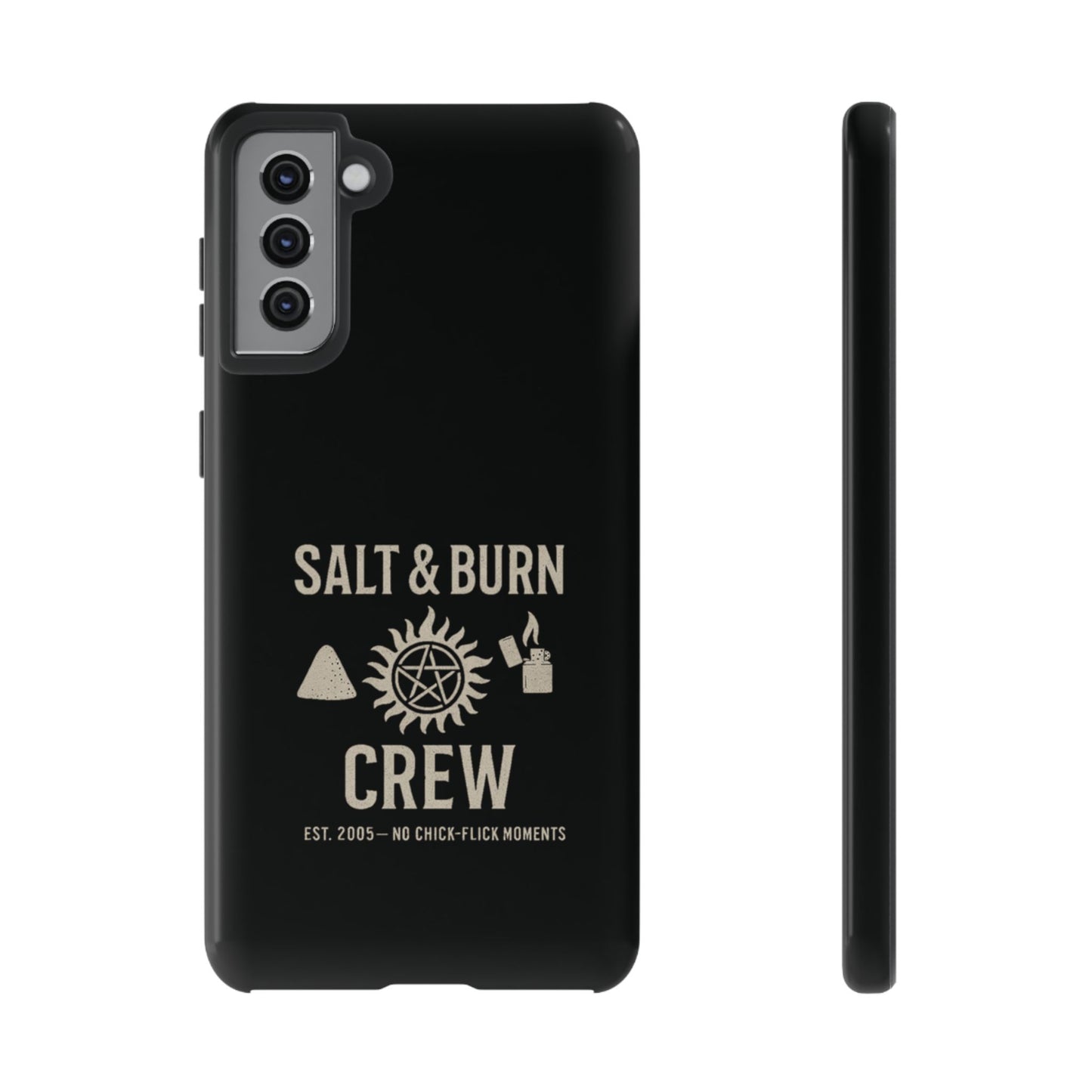 Salt & Burn Crew Tough Phone Case - Supernatural Fan Design | Dual-Layer Protective Cover | Anti-Possession Hunter Aesthetic Case