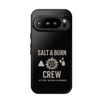 Salt & Burn Crew Tough Phone Case - Supernatural Fan Design | Dual-Layer Protective Cover | Anti-Possession Hunter Aesthetic Case